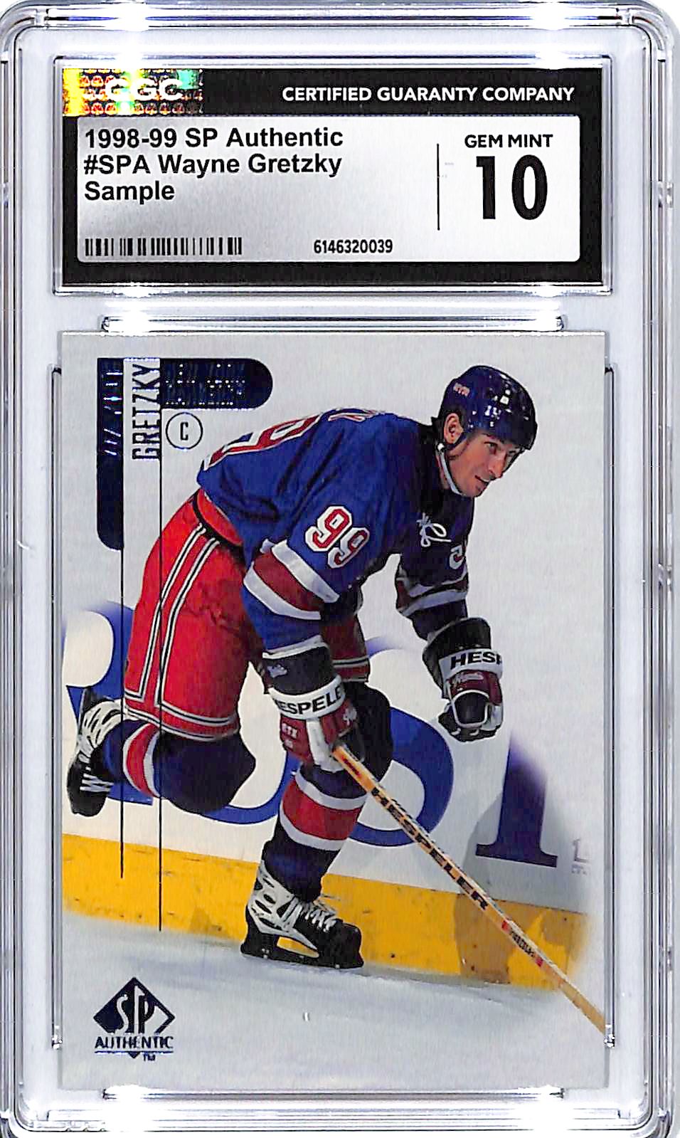 1998-99 SP Authentic Wayne Gretzky Sample CGC 10 Rangers