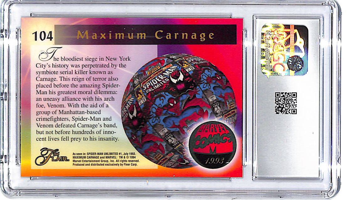 1994 Fleer Flair Marvel Annual Maximum Carnage Venom #104 CGC 9.5