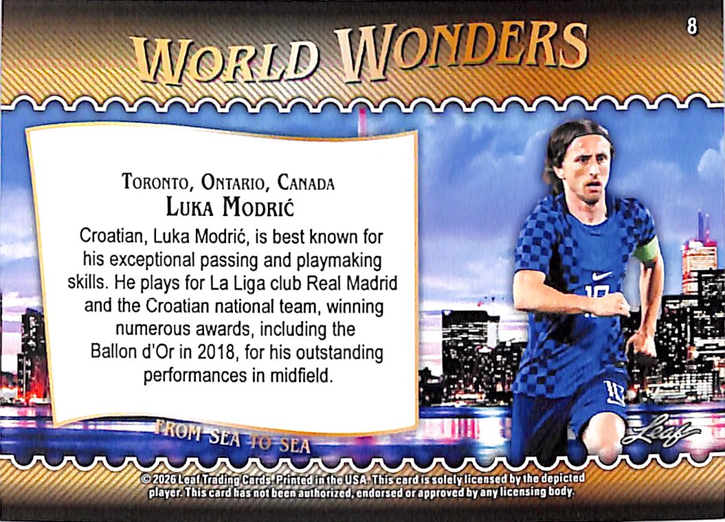 2026 Leaf World Wonders Luka Modric Blue /49 Croatia