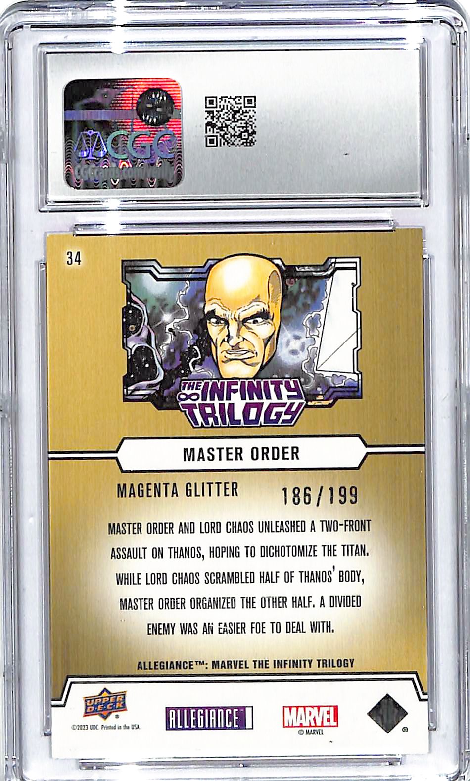 2023 Master Order Upper Deck Allegiance: IT Magenta /199 #34 CGC Gem Mint 10
