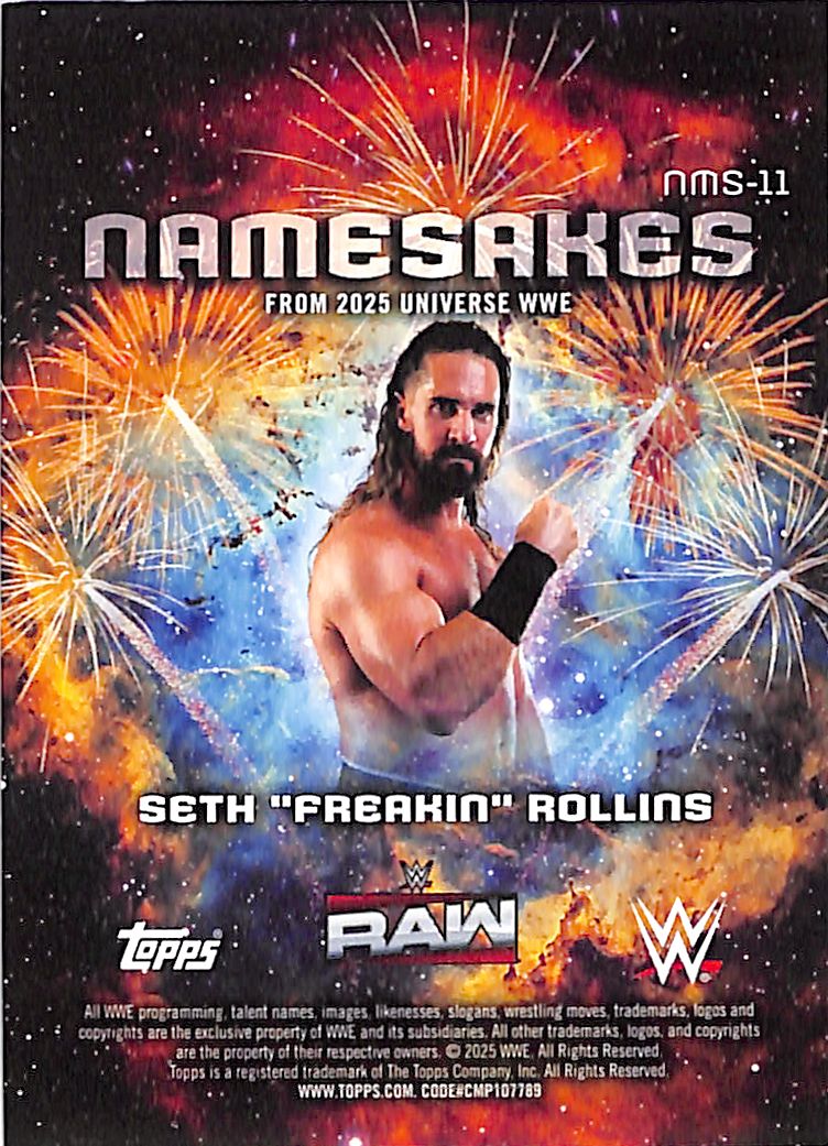 2025 Topps WWE Universe Seth Freakin Rollins Namesakes Gold Stones /75