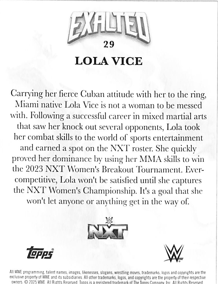 2025 Topps WWE Exalted Lola Vice Blue /25