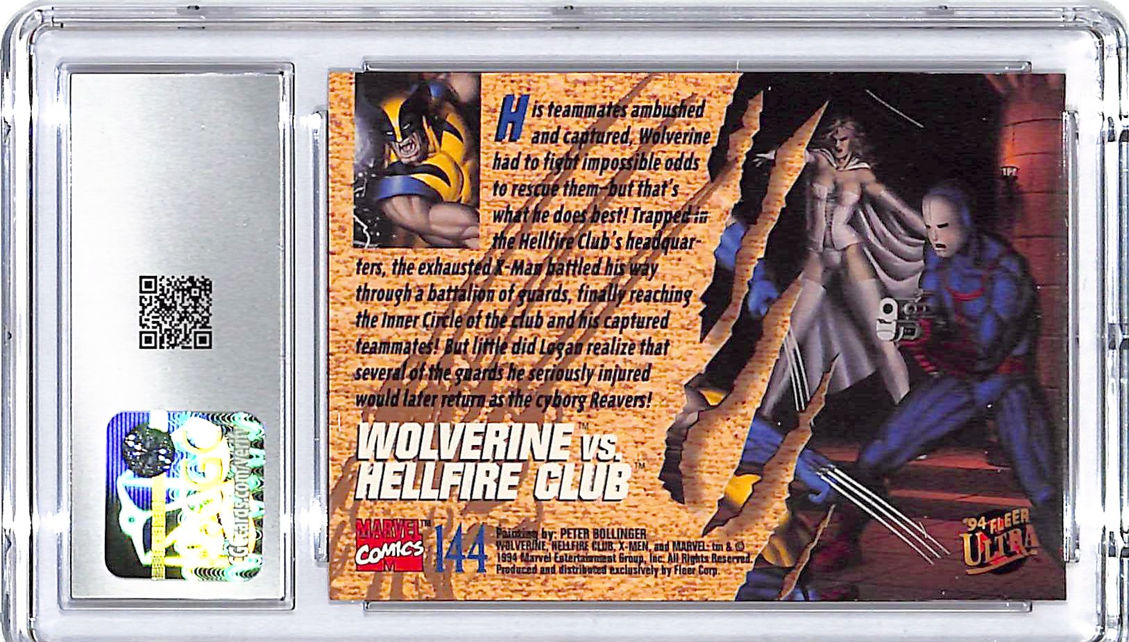 1994 Fleer Ultra X-Men Wolverine vs Hellfire Club #144 CGC 10