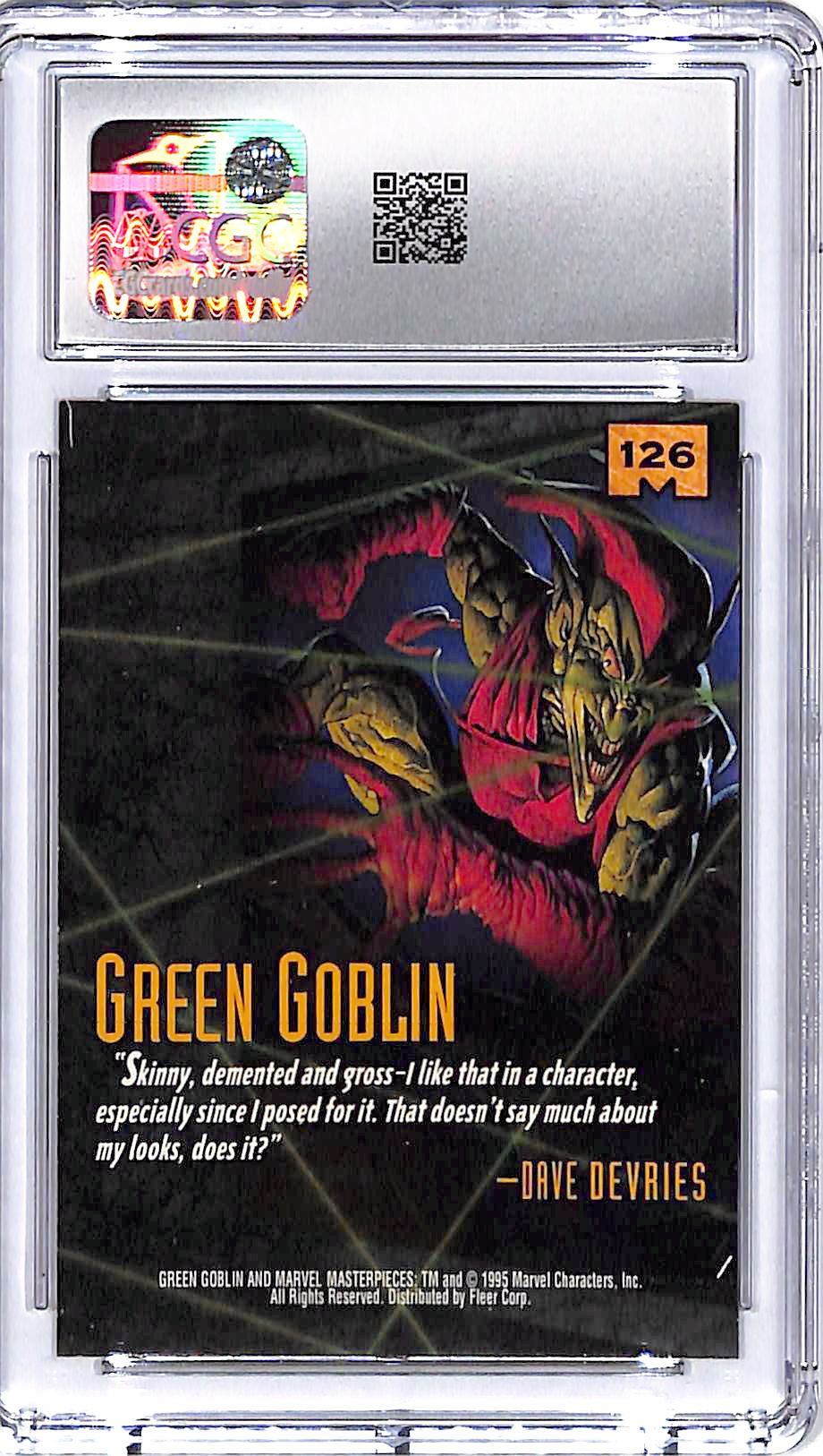 1995 Fleer Marvel Masterpieces Green Goblin #126 CGC 9.5