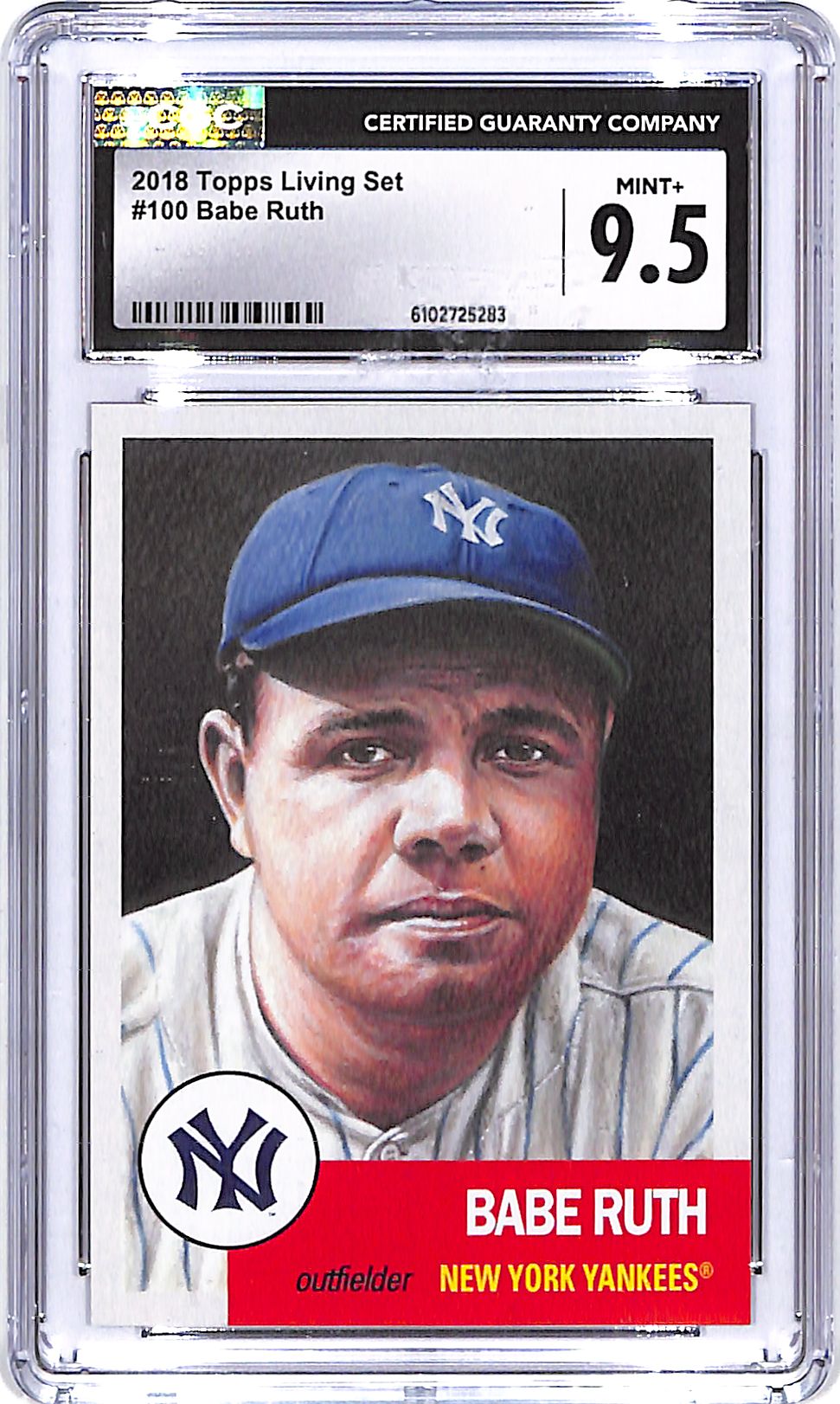 2018 Topps Living Set Babe Ruth #100 CGC 9.5 Yankees