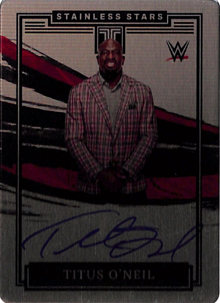 2022 Impeccable WWE Titus O'Neil Stainless Stars Auto Autograph /99