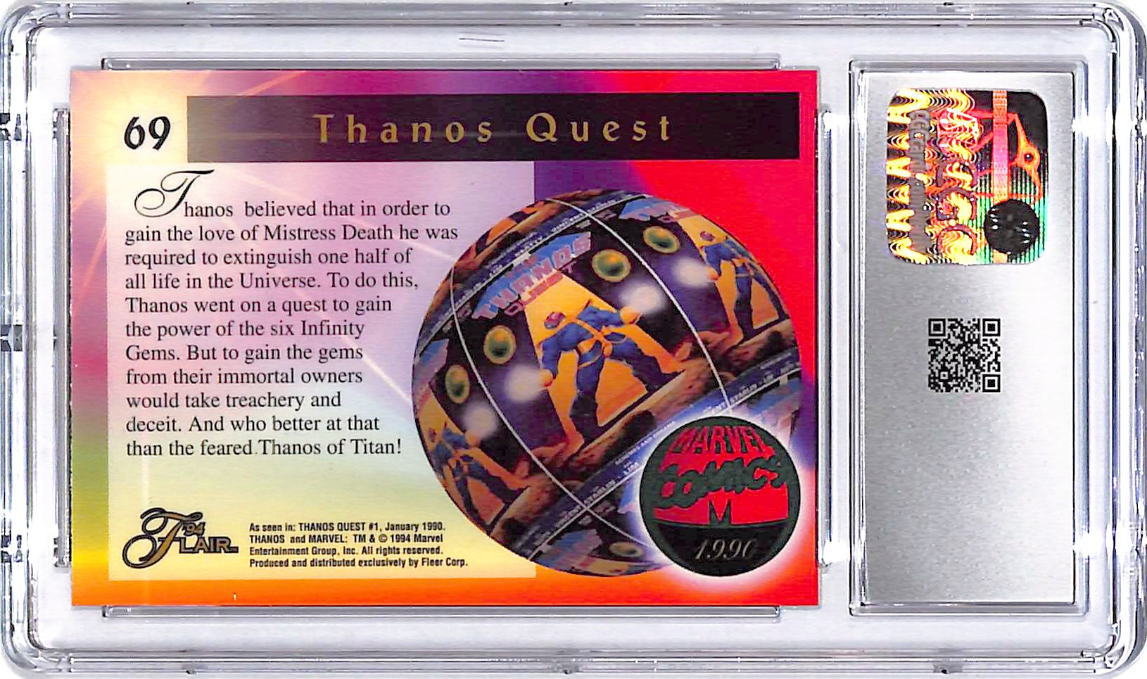 1994 Fleer Flair 94 Marvel Annual Thanos #69 CGC 9.5