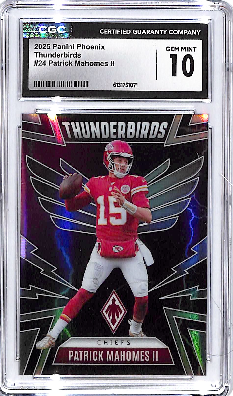 2025 Phoenix Patrick Mahomes Thunderbirds #24 CGC 10 Chiefs