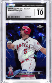 2018 Topps Chrome Sapphire Albert Pujols #582 CGC 10 Angels