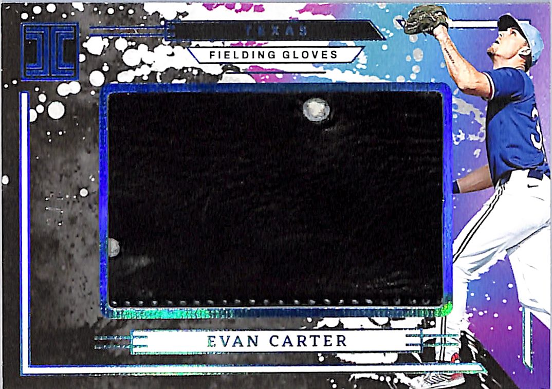 2025 Impeccable Evan Carter Fielding Gloves Patch Relic /6 Rangers