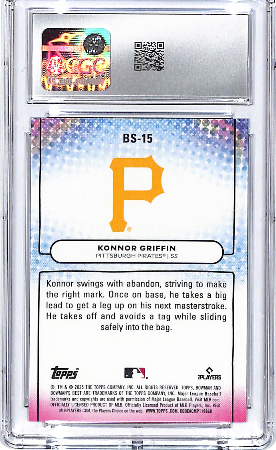2025 Bowmans Best Konnor Griffin Showpieces Rookie RC CGC 10 Pirates