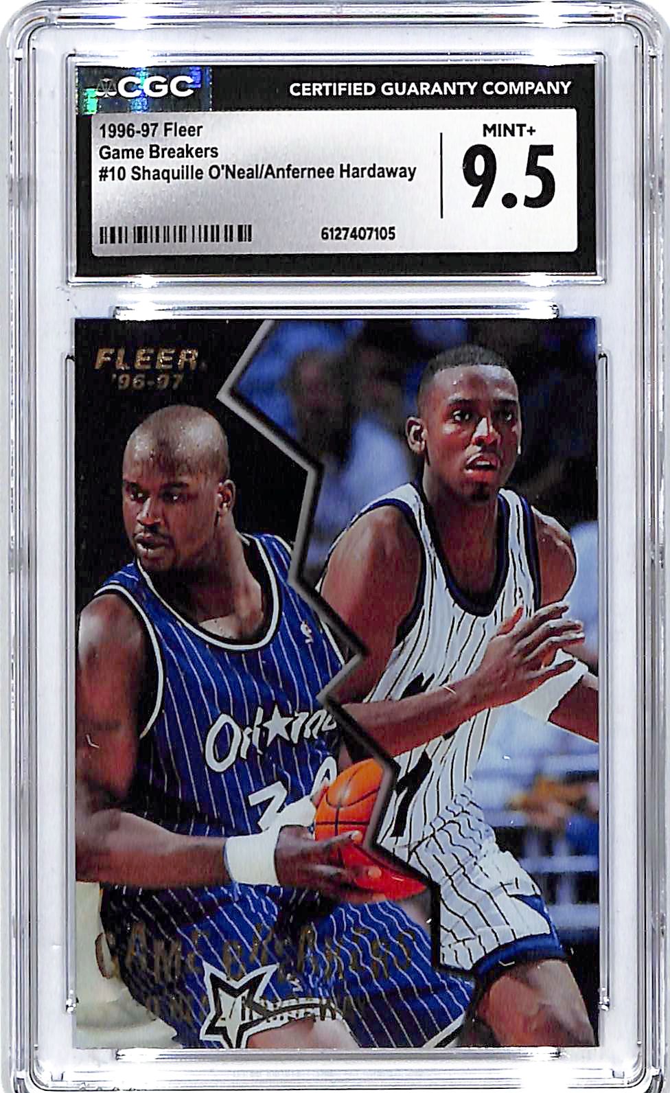 1996-97 Fleer Shaquille O'Neal Anfernee Hardaway Game Breakers CGC 9.5 #10 Magic