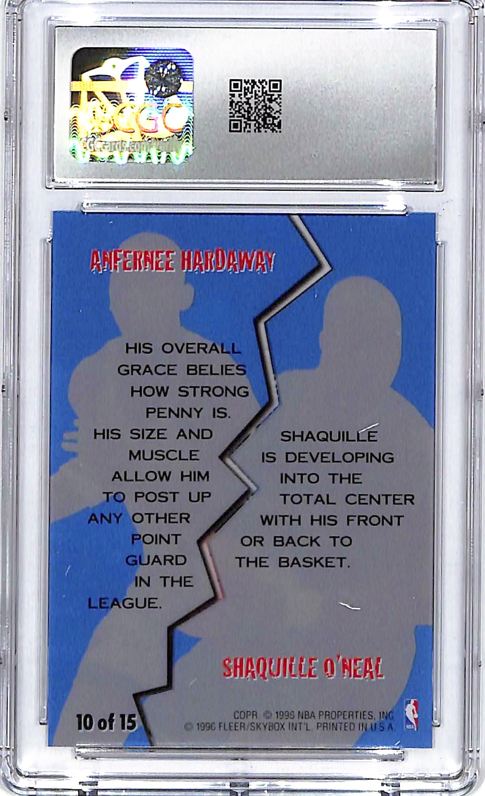 1996-97 Fleer Shaquille O'Neal Anfernee Hardaway Game Breakers CGC 9.5 #10 Magic