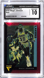 2020-21 Flux Magic Johnson Red #181 CGC 10 Lakers