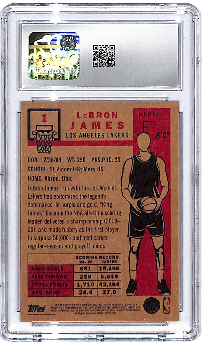 2025-26 Topps Living Set Lebron James #1 CGC 10 Lakers