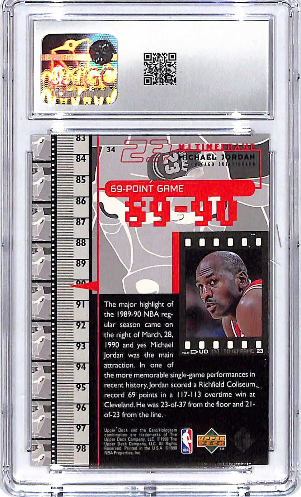 1998-99 Upper Deck MJ Living Legend Michael Jordan #34 CGC 9.5 Bulls