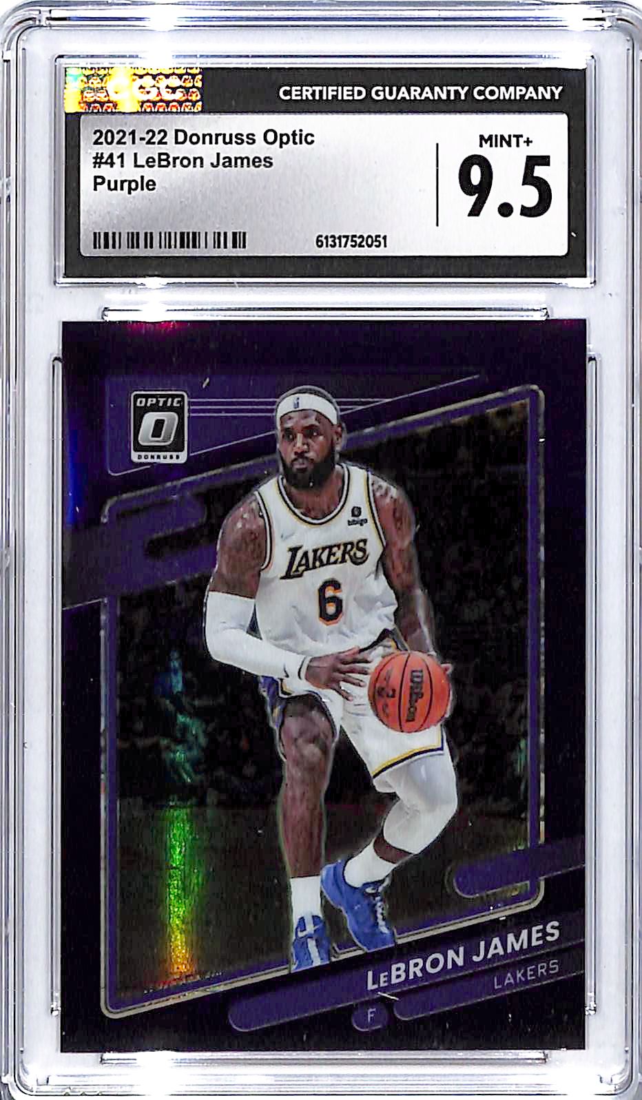 2021-22 Donruss Optic Lebron James Purple #41 CGC 9.5 Lakers