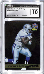 1996 Classic NFL Draft Day Emmitt Smith #5 CGC 10 Cowboys