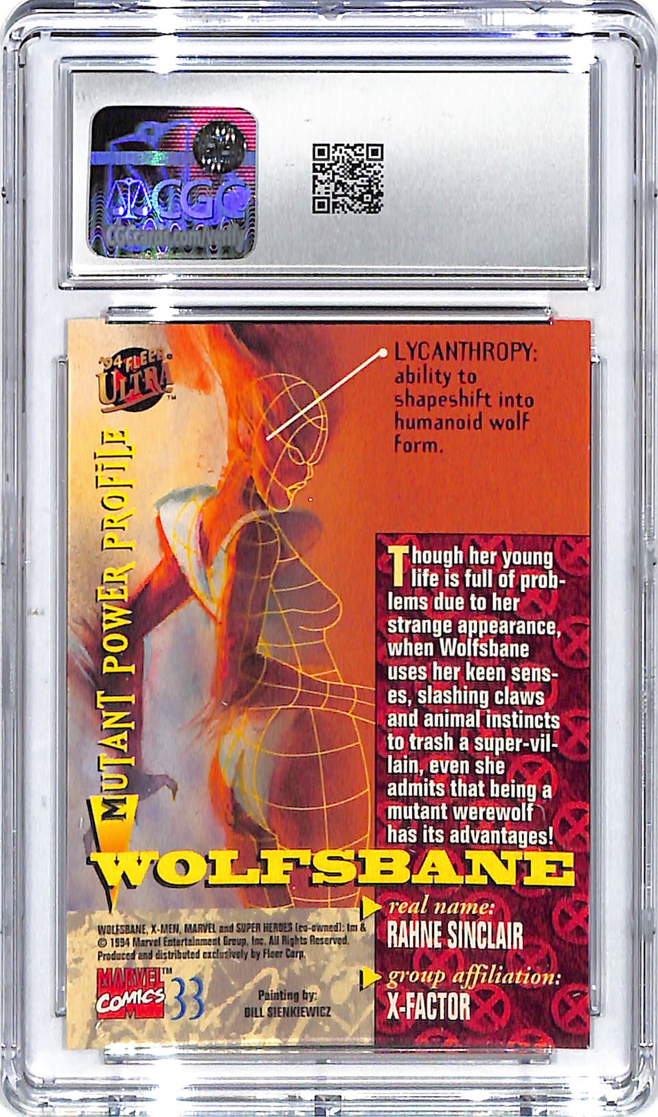 1994 Wolfsbane Man Fleer Ultra X-Men #33 CGC Gem Mint 10
