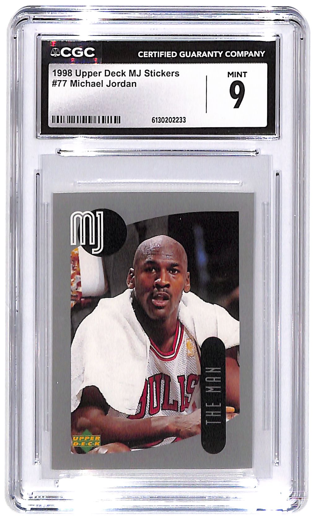 1998 Michael Jordan Upper Deck MJ Stickers #77 CGC Mint 9