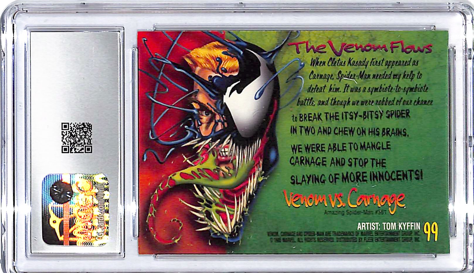 1995 Fleer Ultra Spiderman Venom vs Carnage #99 CGC 9.5