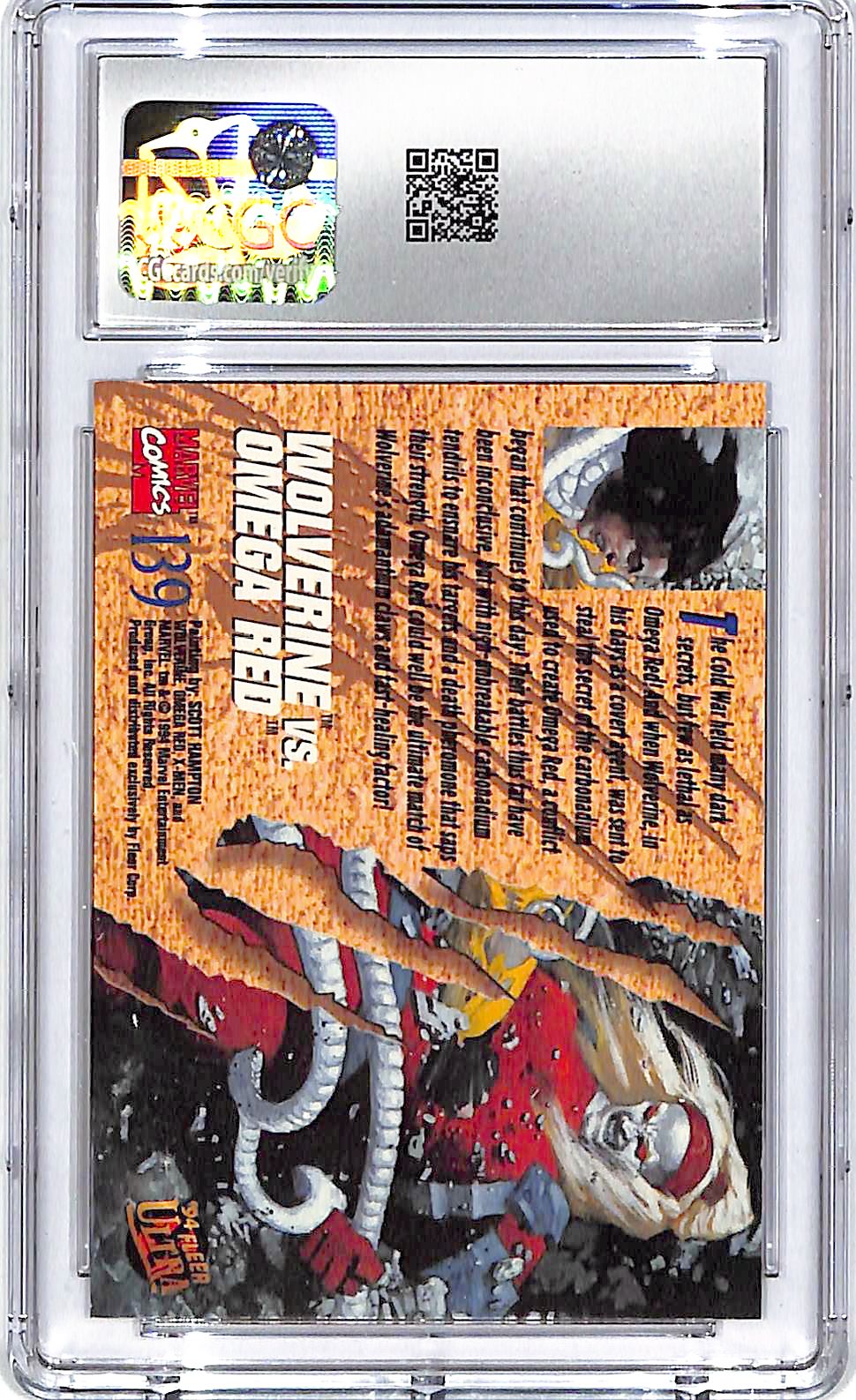 1994 Fleer Ultra X-Men Wolverine vs Omega Red #139 CGC 10