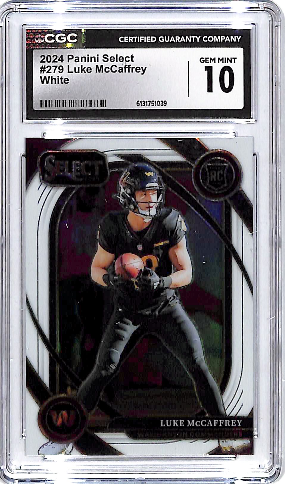 2024 Select Luke McCaffrey Rookie RC White /35 CGC 10 Commanders