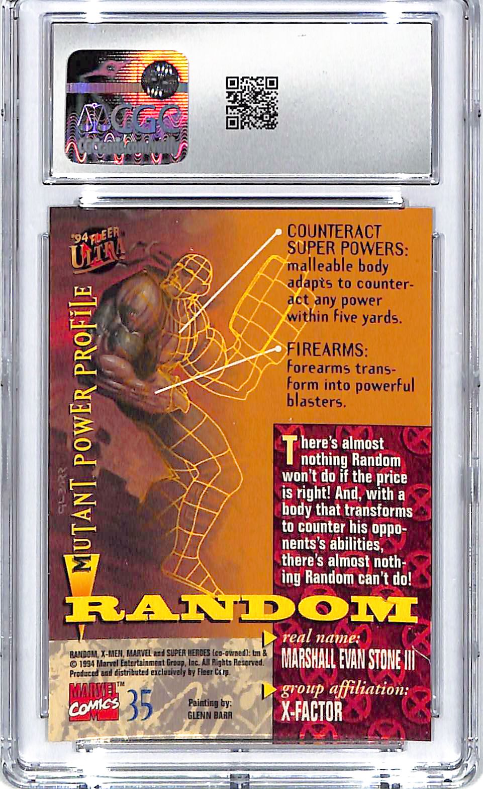 1994 Random Man Fleer Ultra X-Men #35 CGC Gem Mint 10