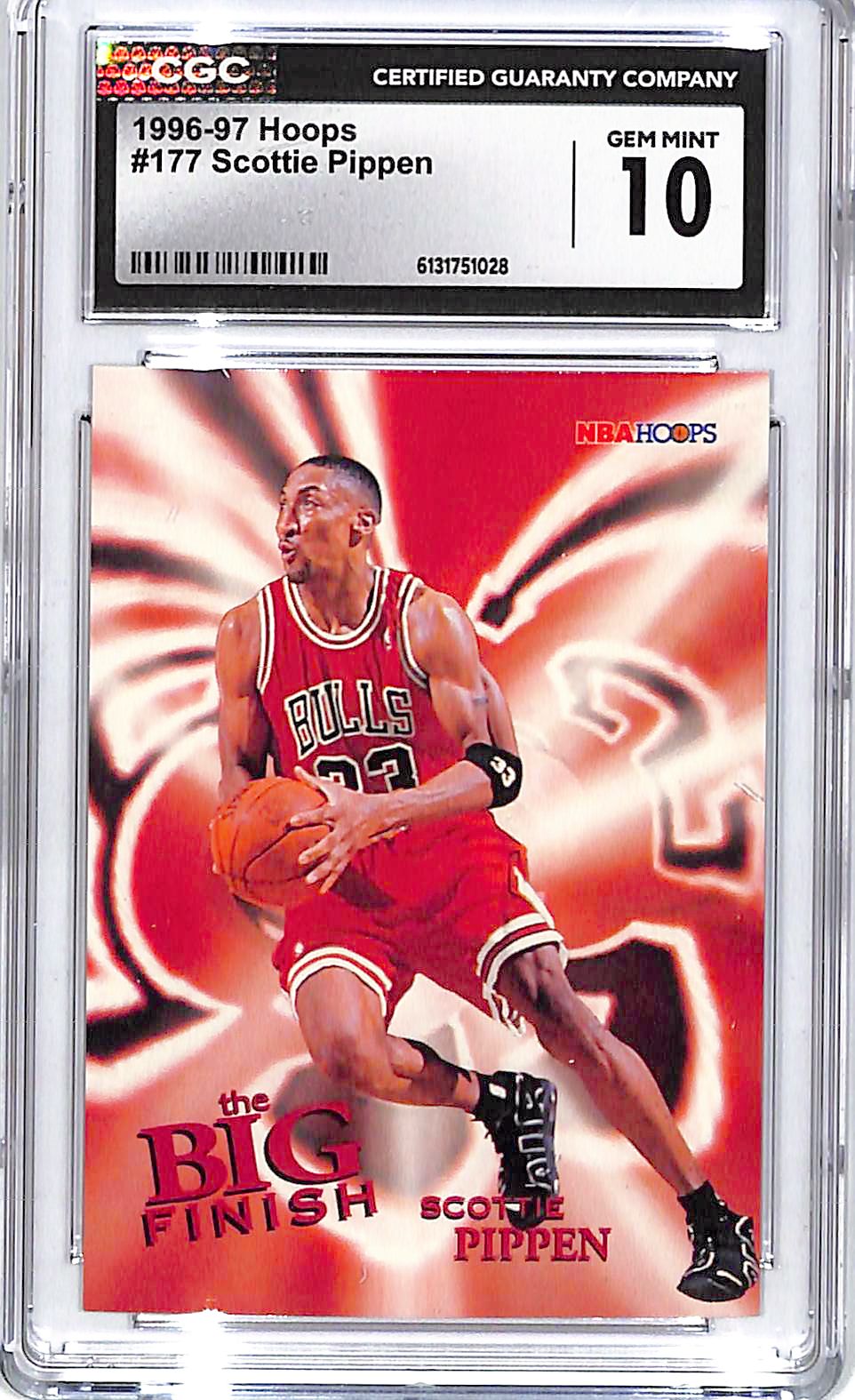 1996-97 Hoops Scottie Pippen #177 The Big Finish CGC 10 Bulls