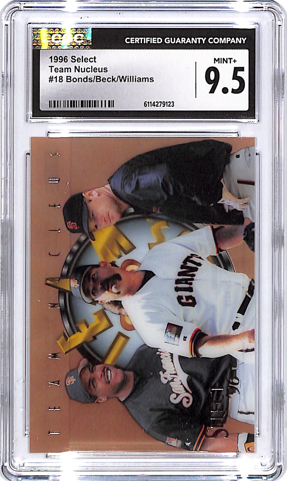 1996 Select Barry Bonds Beck Williams Team Nucleus #18 CGC 9.5 Giants