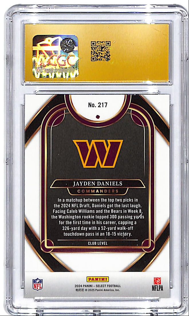 2024 Select Jayden Daniels Rookie RC #217 CGC 10 Pristine Commanders