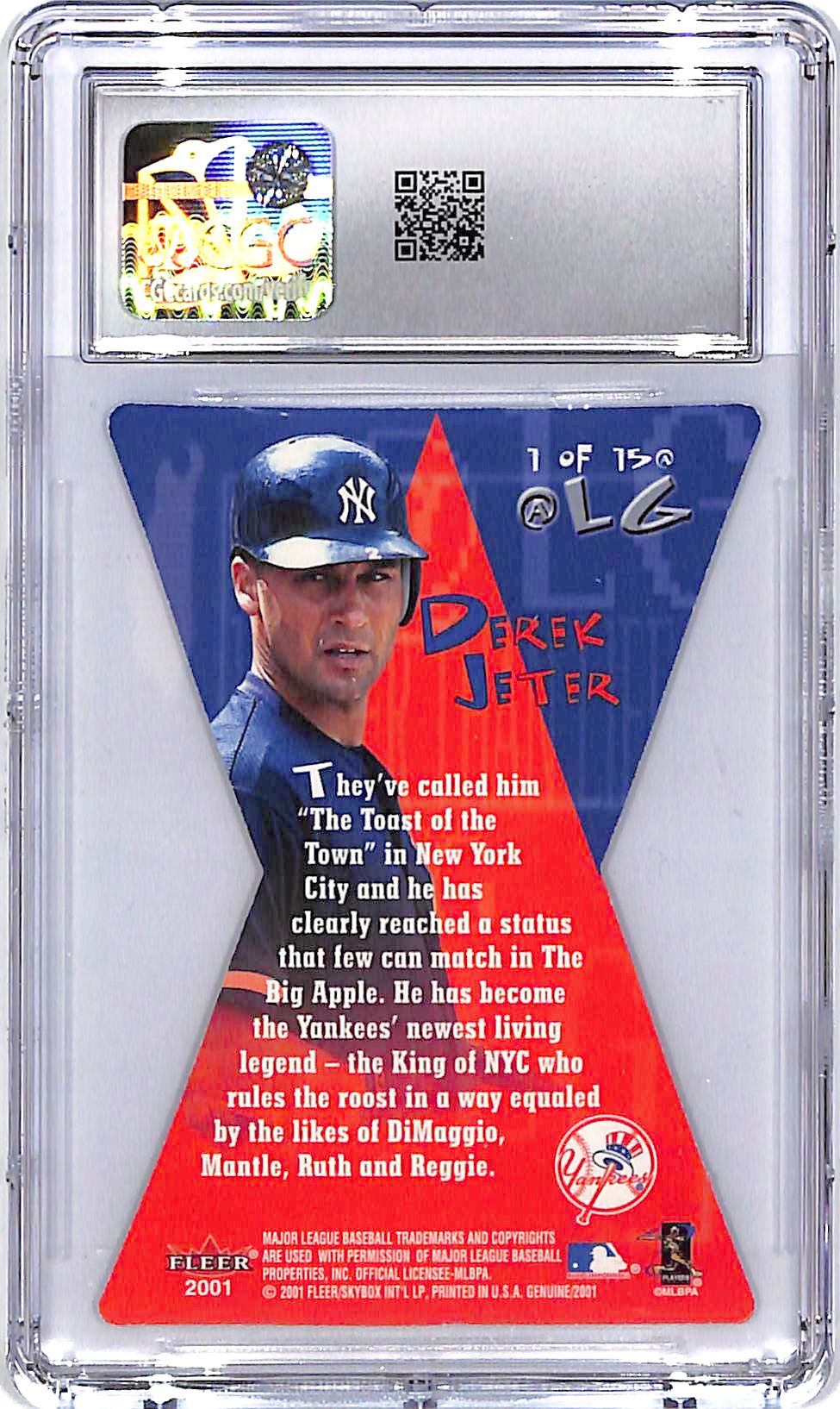 2001 Fleer Genuine Derek Jeter @ Large CGC 9.5 Yankees