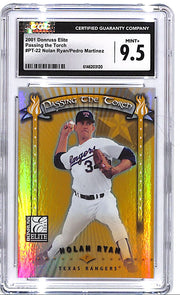 2001 Donruss Elite Nolan Ryan Pedro Martinez Passing the Torch /500 CGC 9.5