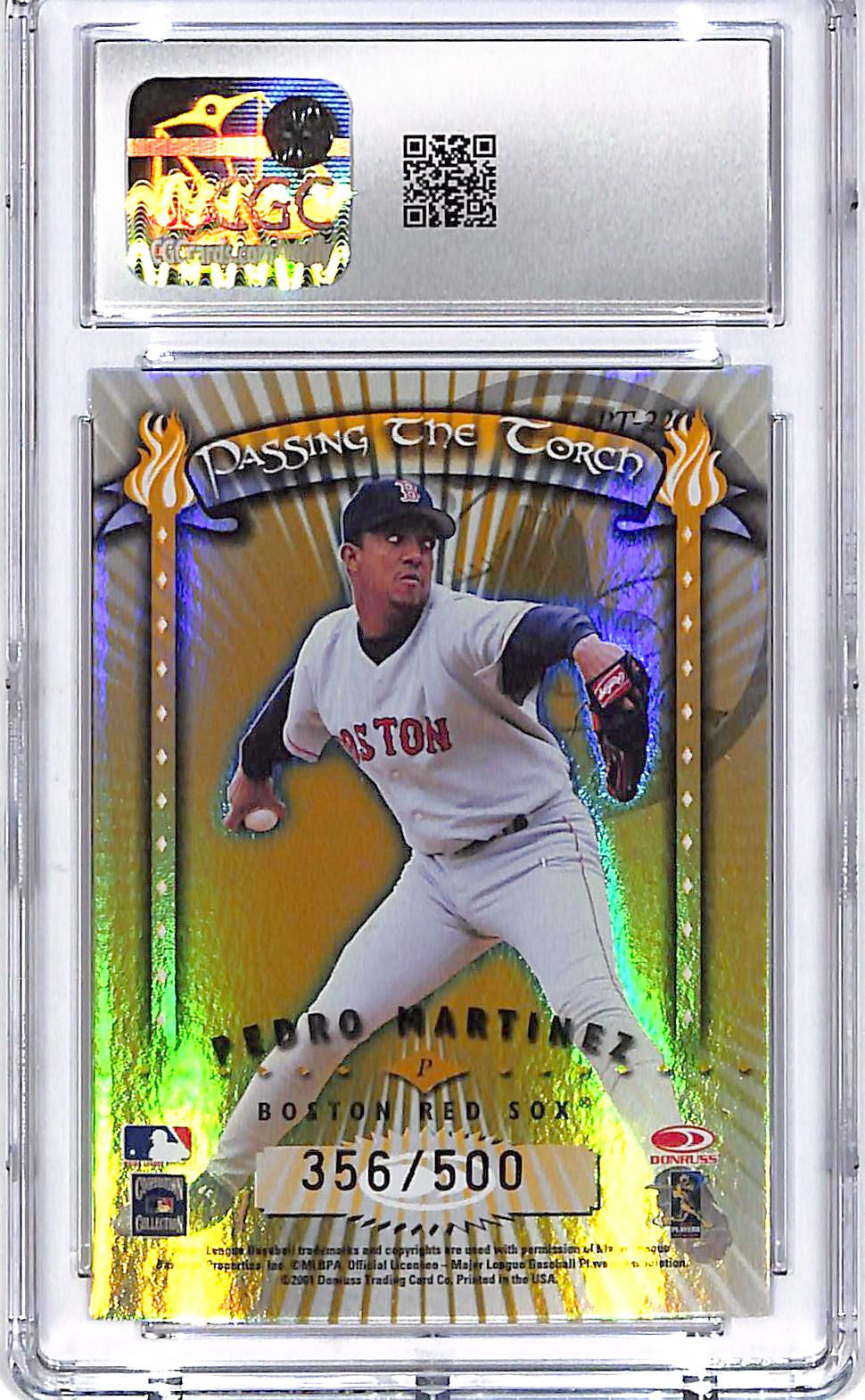2001 Donruss Elite Nolan Ryan Pedro Martinez Passing the Torch /500 CGC 9.5