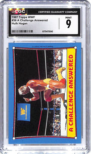 1987 Topps WWF A Challenge Answered Hulk Hogan #36 CGC 9