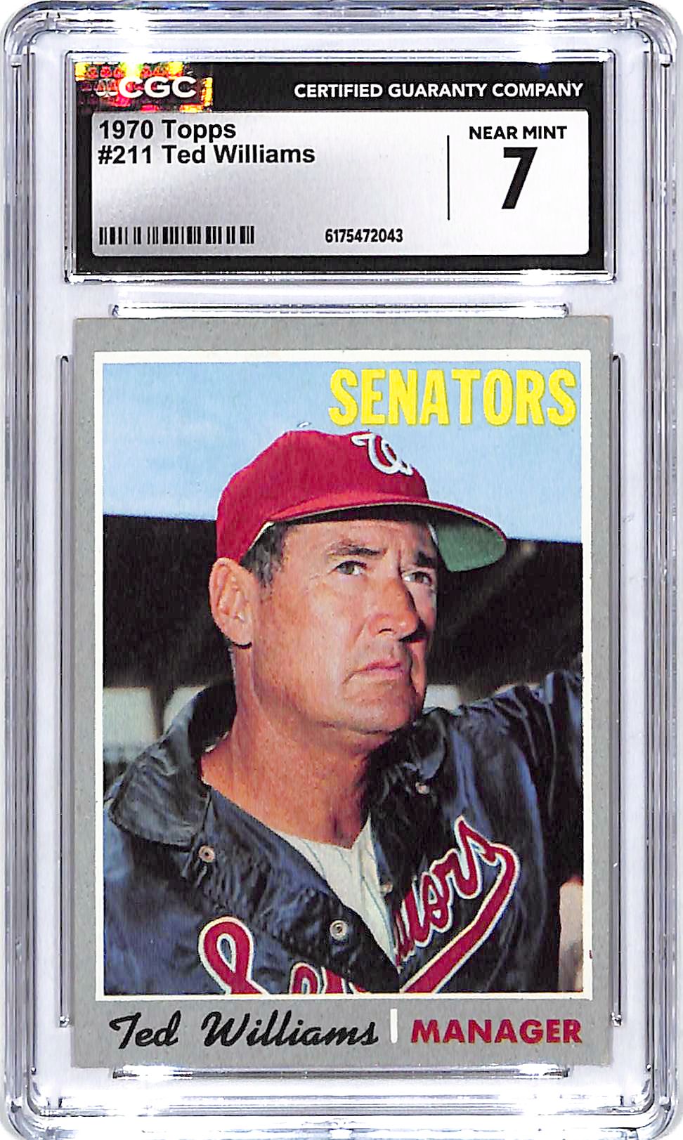 1970 Topps Ted Williams #211 CGC 7 Senators