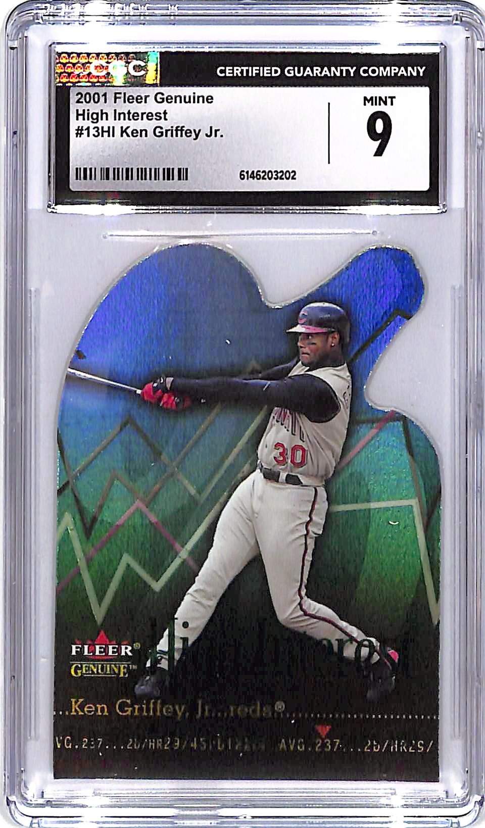 2001 Fleer Genuine Ken Griffey Jr High interest CGC 9 Reds