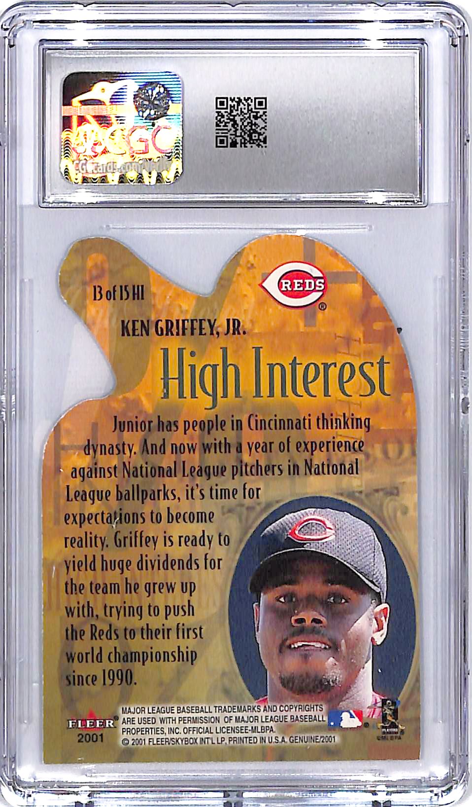 2001 Fleer Genuine Ken Griffey Jr High interest CGC 9 Reds