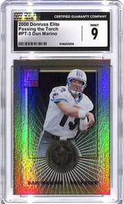 2000 Donruss Elite Dan Marino Passing the Torch /1500 CGC 9 Dolphins