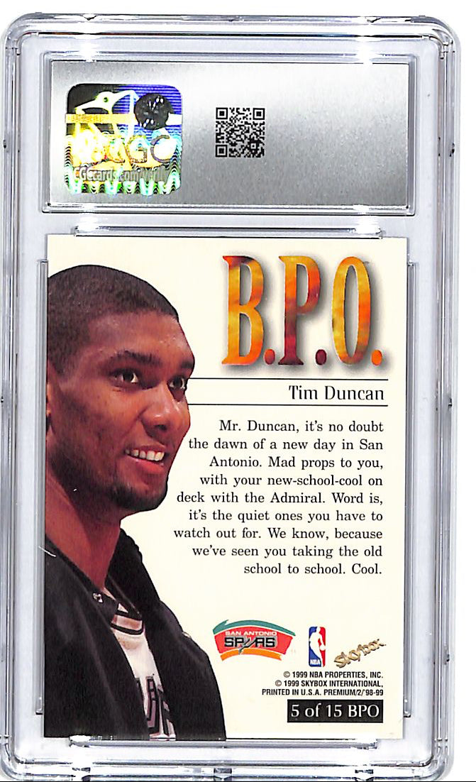 1998-99 Skybox Premium Tim Duncan BPO CGC 9 Spurs