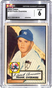 1952 Topps Frank Overmire #155 CGC 6 Yankees