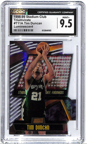 1998-99 Stadium Club Tim Duncan Triumvirate Luminescent CGC 9.5 Spurs