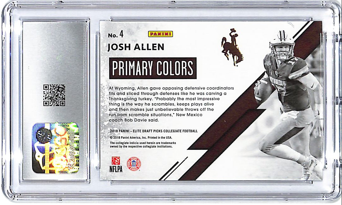 2018 Elite Draft Picks Josh Allen Primary Colors Rookie RC CGC 10