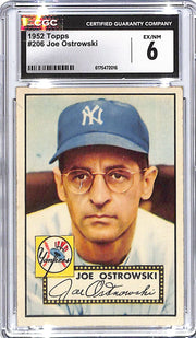 1952 Topps Joe Ostrowski #206 CGC 6 Yankees