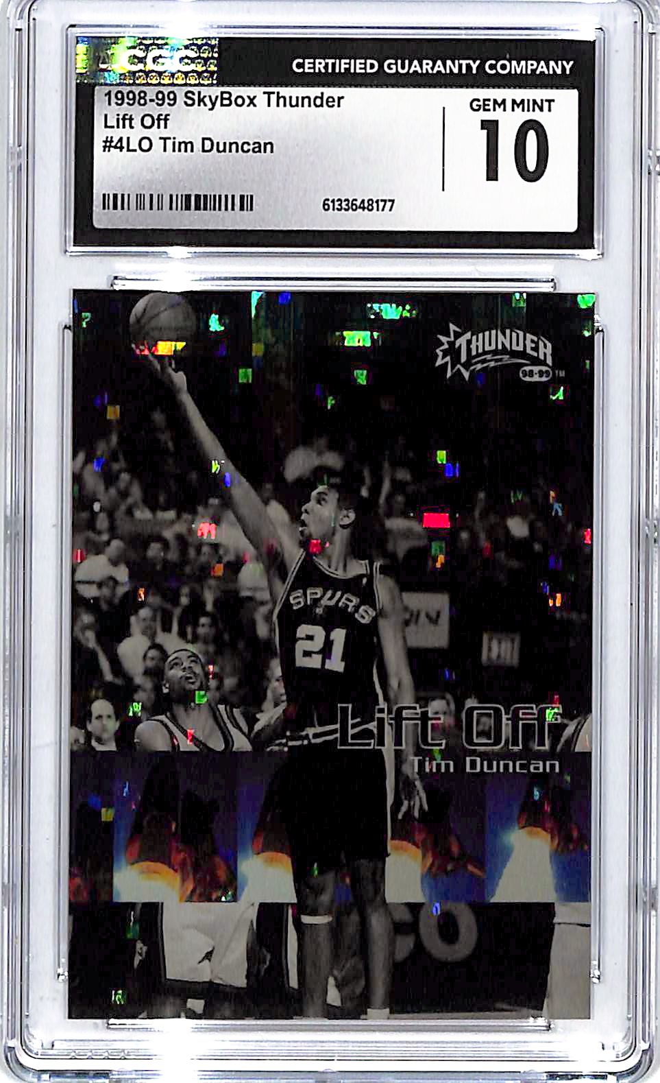 1998-99 Skybox Thunder Tim Duncan Lift Off CGC 10 Spurs