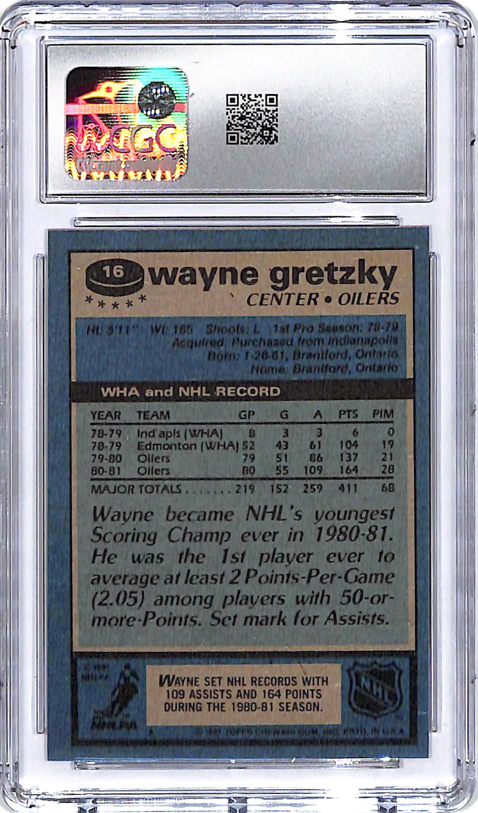 1981-82 Topps Wayne Gretzky #16 CGC 8 Oilers