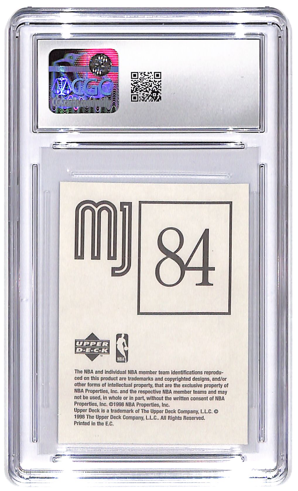 1998 Michael Jordan Upper Deck MJ Stickers #84 CGC Mint 9