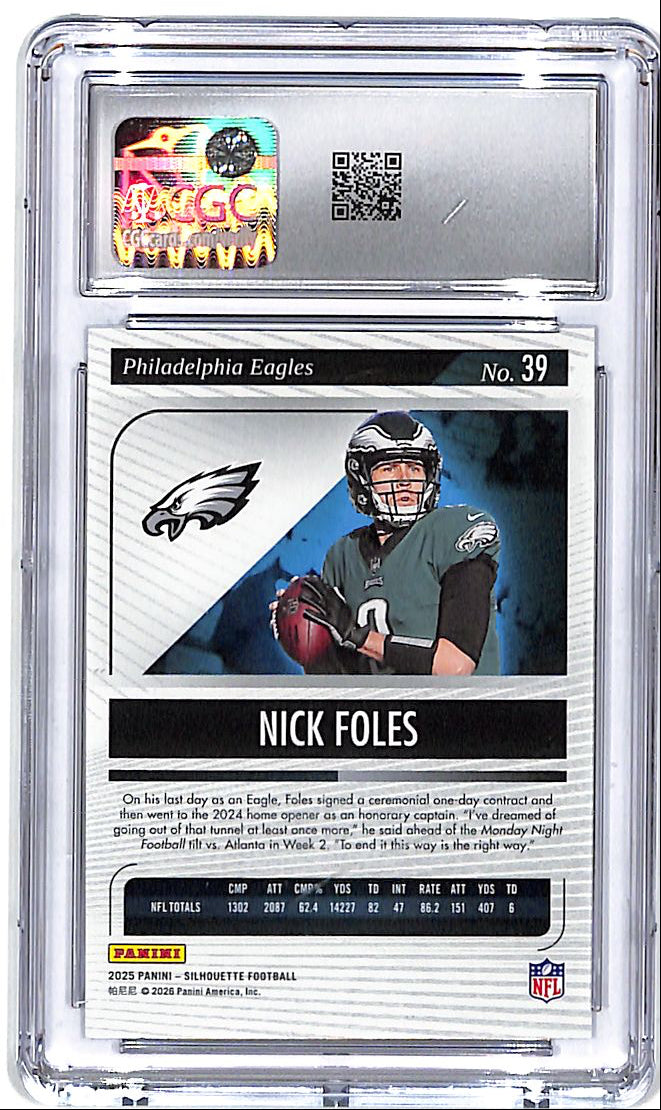2025 Silhouette Nick Foles Holo Platinum 1/1 CGC 9 Eagles