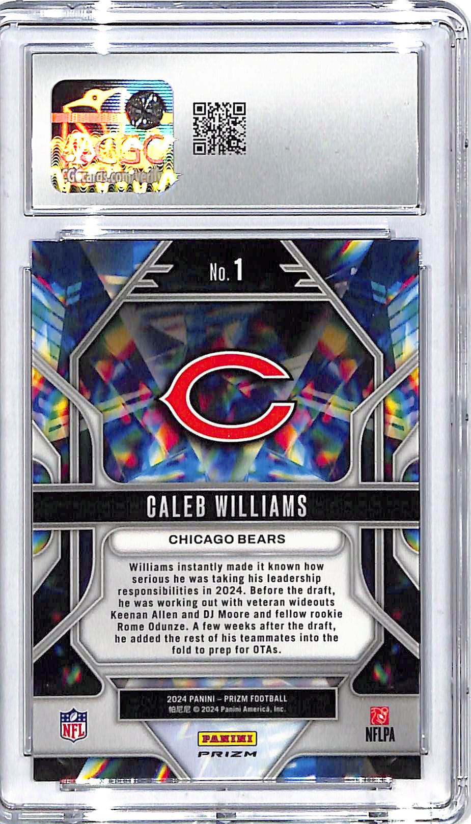 2024 Prizm Caleb Williams Prizmatic Green Rookie RC #1 CGC 10 Bears