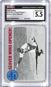 1970 Topps NL Playoff Game 1 Tom Seaver Wins Opener #195 CGC 5.5